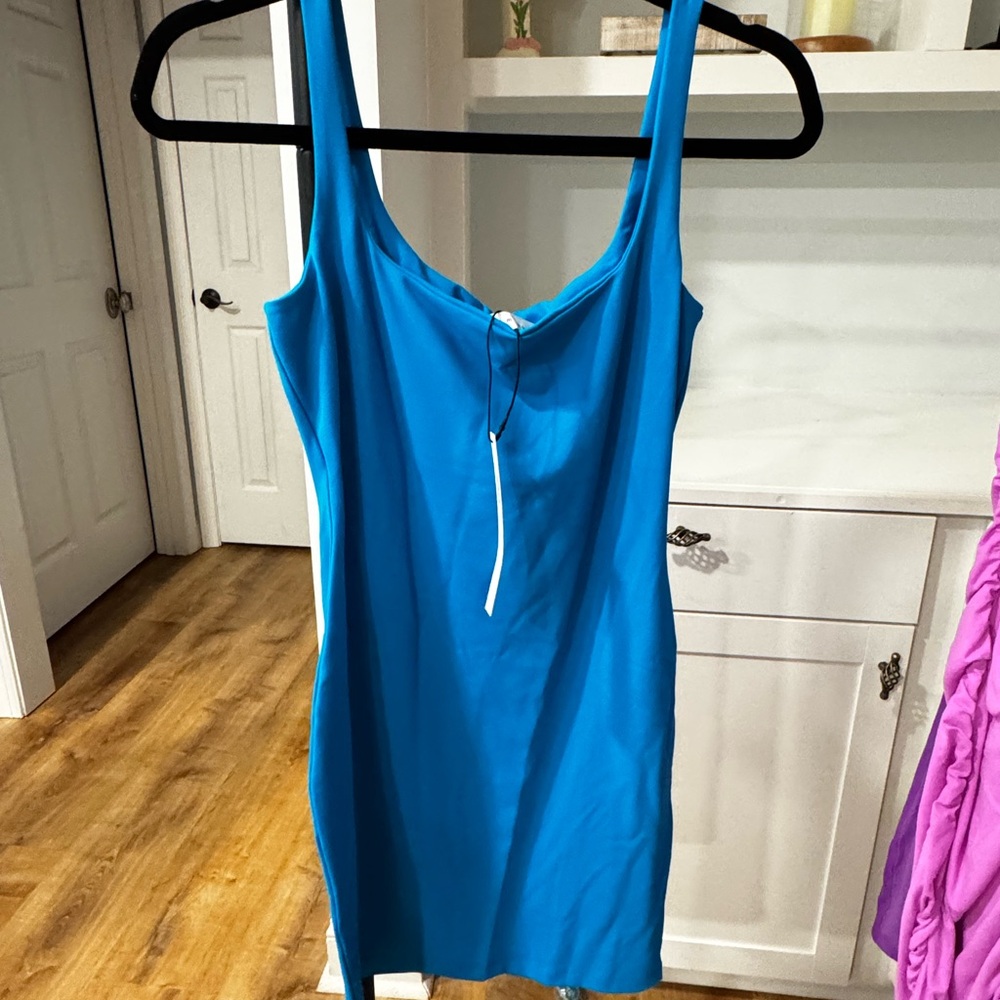 Susana Monaco Vibrant Teal Scoop-Neck Bodycon Dress